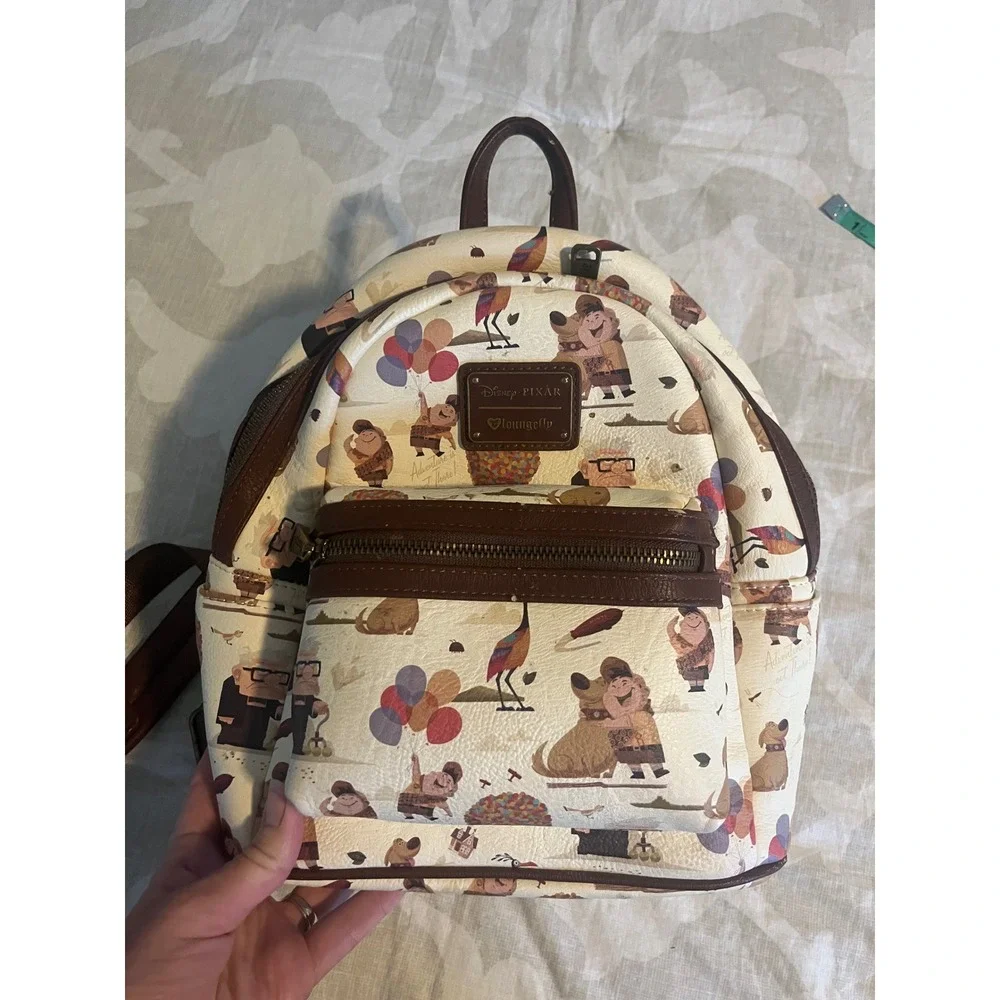 Loungefly Disney Pixar Up Mini Backpack Brown Trim Carl Russell Dug Kevin Bag - Picture 1 of 14